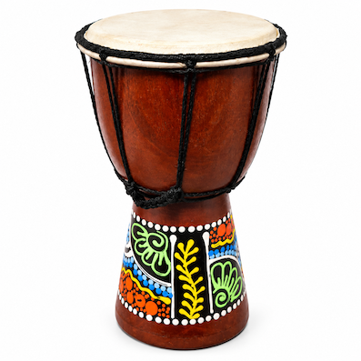 25cm Dot Painted Wooden Leather Drum